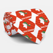 KerstStropdas met witte hond Stropdas (Opgerold)