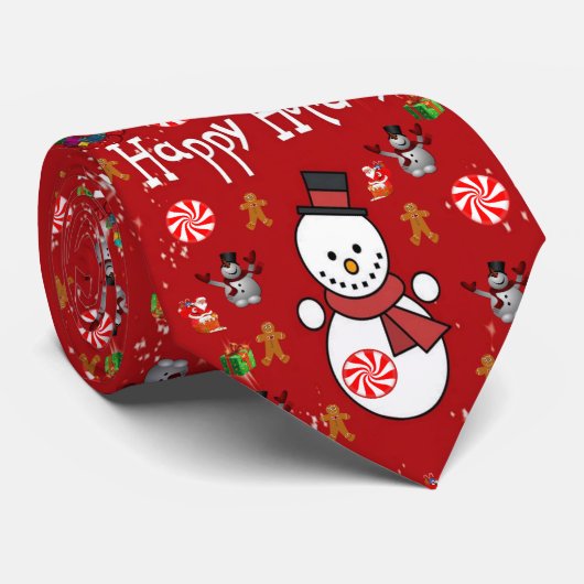 KerstStropdas, Prettige feestdagen Stropdas (Opgerold)