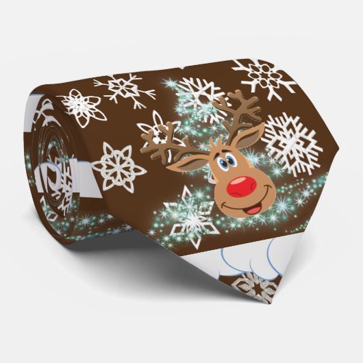 KerstStropdas, rendier Stropdas (Opgerold)