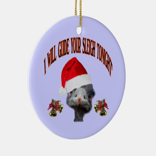 Kerststruisvogel Keramisch Ornament (Rechts)