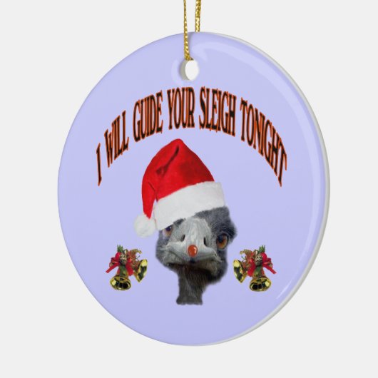 Kerststruisvogel Keramisch Ornament (Links)