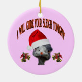 Kerststruisvogel Keramisch Ornament (Achterkant)