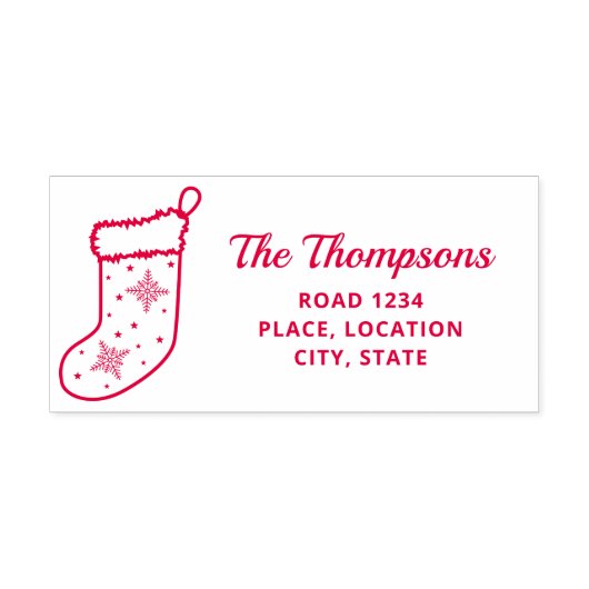 Kerststrump en aangepaste naam met adres  zelfinktende stempel (Design)