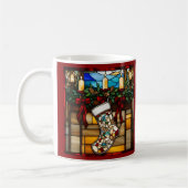 Kerststrump Faux Glas in Lood Koffiemok (Links)