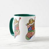 Kerststrump Kerstkrans Koffiemok Mok (Voorkant links)