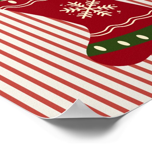 Kerststrump Rood Poster (Hoek)