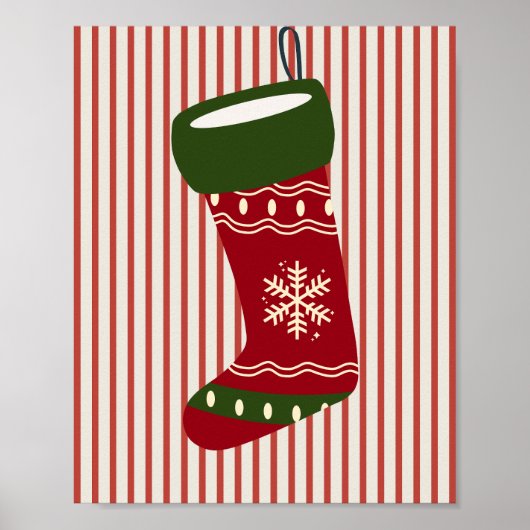 Kerststrump Rood Poster (Voorkant)