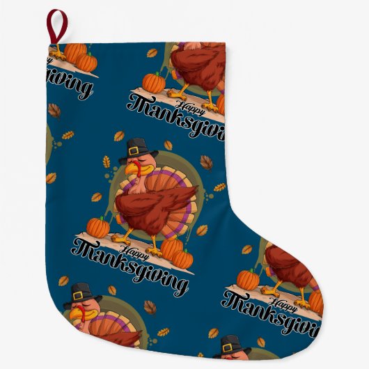 Kerststrump voor Thanksgiving Grote Kerstsok (Voorkant)