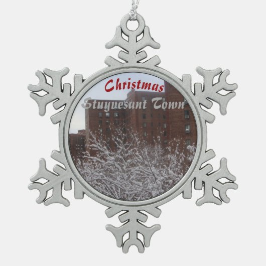 kerststudentenstad Snowflake Ornamke 2 Tin Sneeuwvlok Ornament (Voorkant)