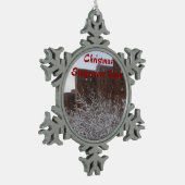 kerststudentenstad Snowflake Tin Sneeuwvlok Ornament (Links)
