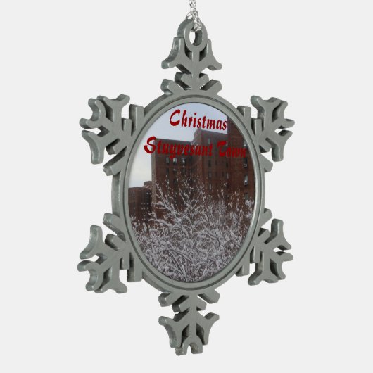 kerststudentenstad Snowflake Tin Sneeuwvlok Ornament (Links)