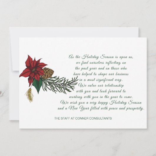 Kerststuk Aangepast VOOR UW BEDRIJF Feestdagenkaart (Achterkant)