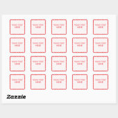 Kerststuk Cane Border Kerst Decoratie Bewerkbare T Vierkante Sticker (Vel)