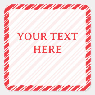 Kerststuk Cane Border Kerst Decoratie Bewerkbare T Vierkante Sticker