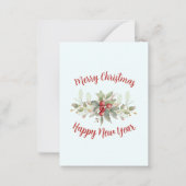 Kerststuk Cranberry Rood Schrift Notitiekaartje (Voorkant)