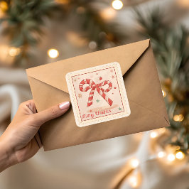 Kerststuk met vintage snoeprietjes Kerstmis Vierkante Sticker