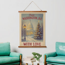 Kerststuk van Washington, DC met liefde Hangend Wandkleed