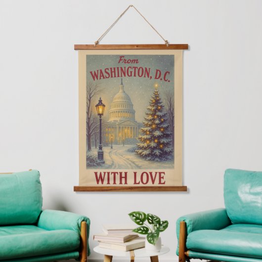 Kerststuk van Washington, DC met liefde Hangend Wandkleed (Woonkamer)