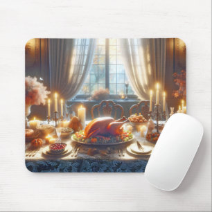 Kerststuk voor Thanksgiving-kalkoen Muismat