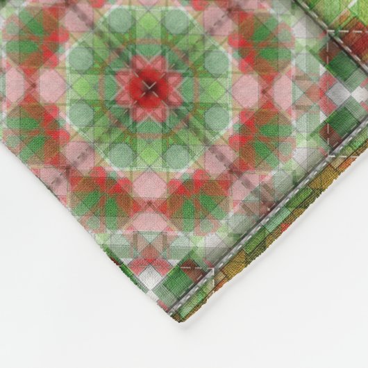 Kerststukje quilt geïnspireerd fleece deken (Hoek)