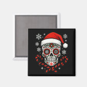 Kerstsuiker Calavera-schedel Sinterklaashoed Suike Magneet (Voorkant / Achterkant)