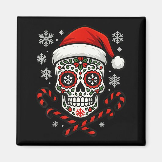 Kerstsuiker Calavera-schedel Sinterklaashoed Suike Magneet (Voorkant)