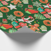 Kerstsuiker Cookie & Gingerbread Cadeaupapier (Hoek)