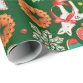 Kerstsuiker Cookie & Gingerbread Cadeaupapier (Rol Hoek)