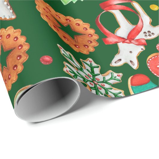 Kerstsuiker Cookie & Gingerbread Cadeaupapier (Rol Hoek)