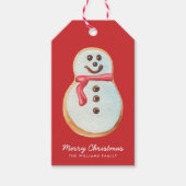 Kerstsuiker Cookie Snowman Cadeaulabel (Voorkant)
