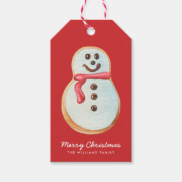 Kerstsuiker Cookie Snowman Cadeaulabel