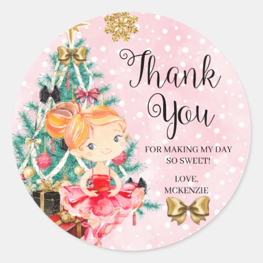 Kerstsuiker Plum Fairy Notenkraker Ronde Sticker (Voorkant)