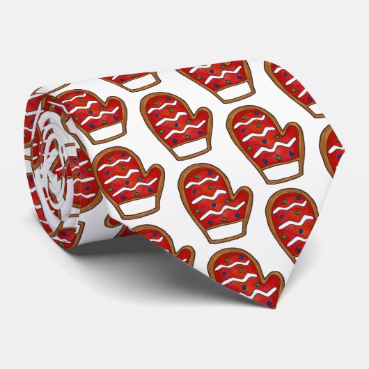 kerstsuiker rode winterfeestdag Mitten Stropdas (Opgerold)