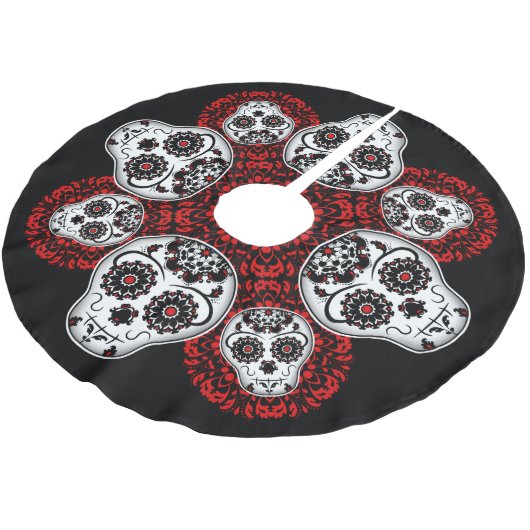 Kerstsuiker schedel Dag van de Doden thema Kerstboom Rok (Gekanteld)