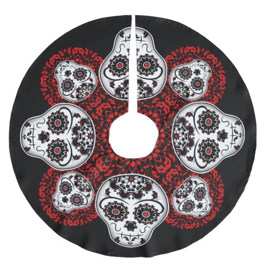 Kerstsuiker schedel Dag van de Doden thema Kerstboom Rok (Voorkant)