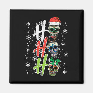 Kerstsuiker schedel Ho Ho Ho Xmas Mexicaanse Manne Magneet