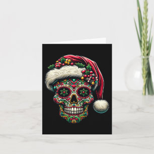 Kerstsuiker schedel Kerstman Hoed Dag van de Doden Kaart