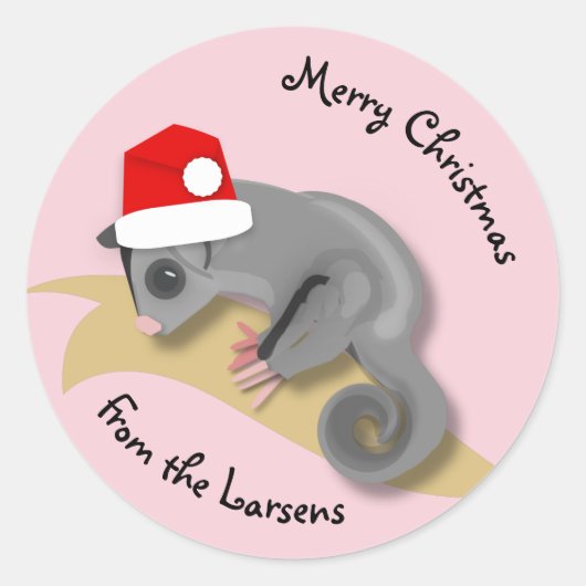 kerstsuikerbieder ronde sticker (Voorkant)