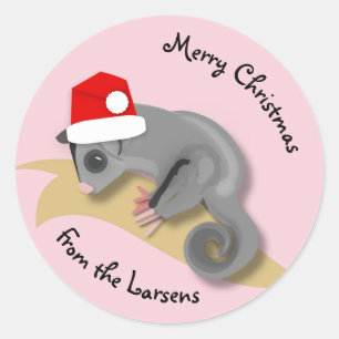 kerstsuikerbieder ronde sticker