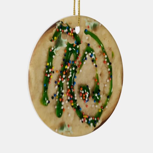 Kerstsuikerkoekje met Snoep sprinken Keramisch Ornament (Rechts)