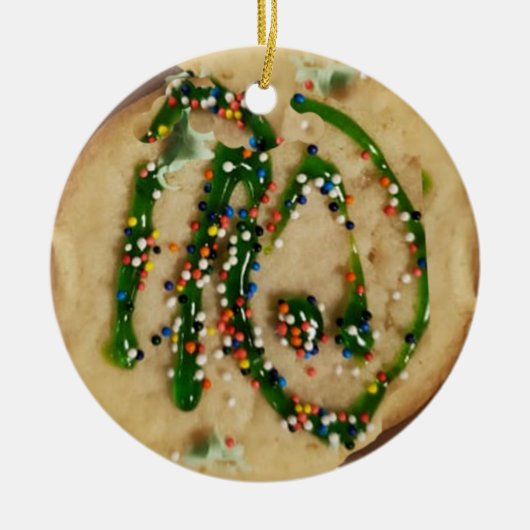 Kerstsuikerkoekje met Snoep sprinken Keramisch Ornament (Voorkant)