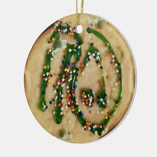 Kerstsuikerkoekje met Snoep sprinken Keramisch Ornament (Links)