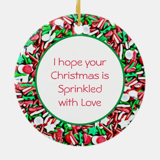 Kerstsuikerkoekje met Snoep sprinken Keramisch Ornament (Achterkant)