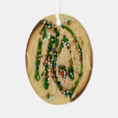 Kerstsuikerkoekje met Snoep sprinken Metalen Ornament (Voorkant links)