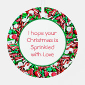 Kerstsuikerkoekje met Snoep sprinken Metalen Ornament (Achterkant)