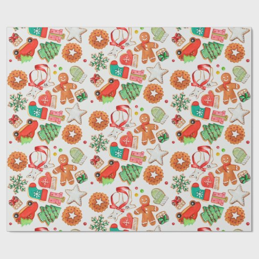 kerstsuikerkoekjes cadeaupapier (Vlak)