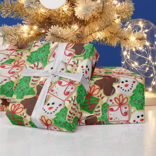 kerstsuikerkoekjes cadeaupapier (Feestdagen)