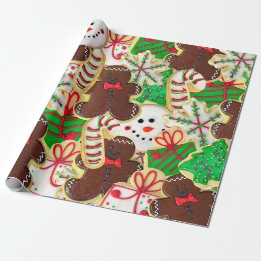 kerstsuikerkoekjes cadeaupapier (Uitgerold)