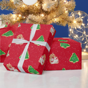kerstsuikerkoekjes en sneeuwvlokken cadeaupapier