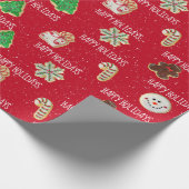 kerstsuikerkoekjes en sneeuwvlokken cadeaupapier (Hoek)